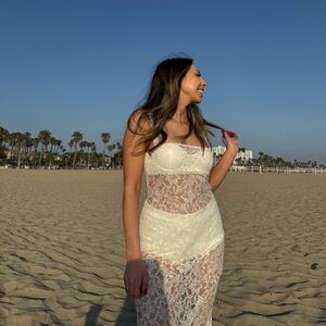 Revolve White Lace Dress small Gracia Gown lovers and friends